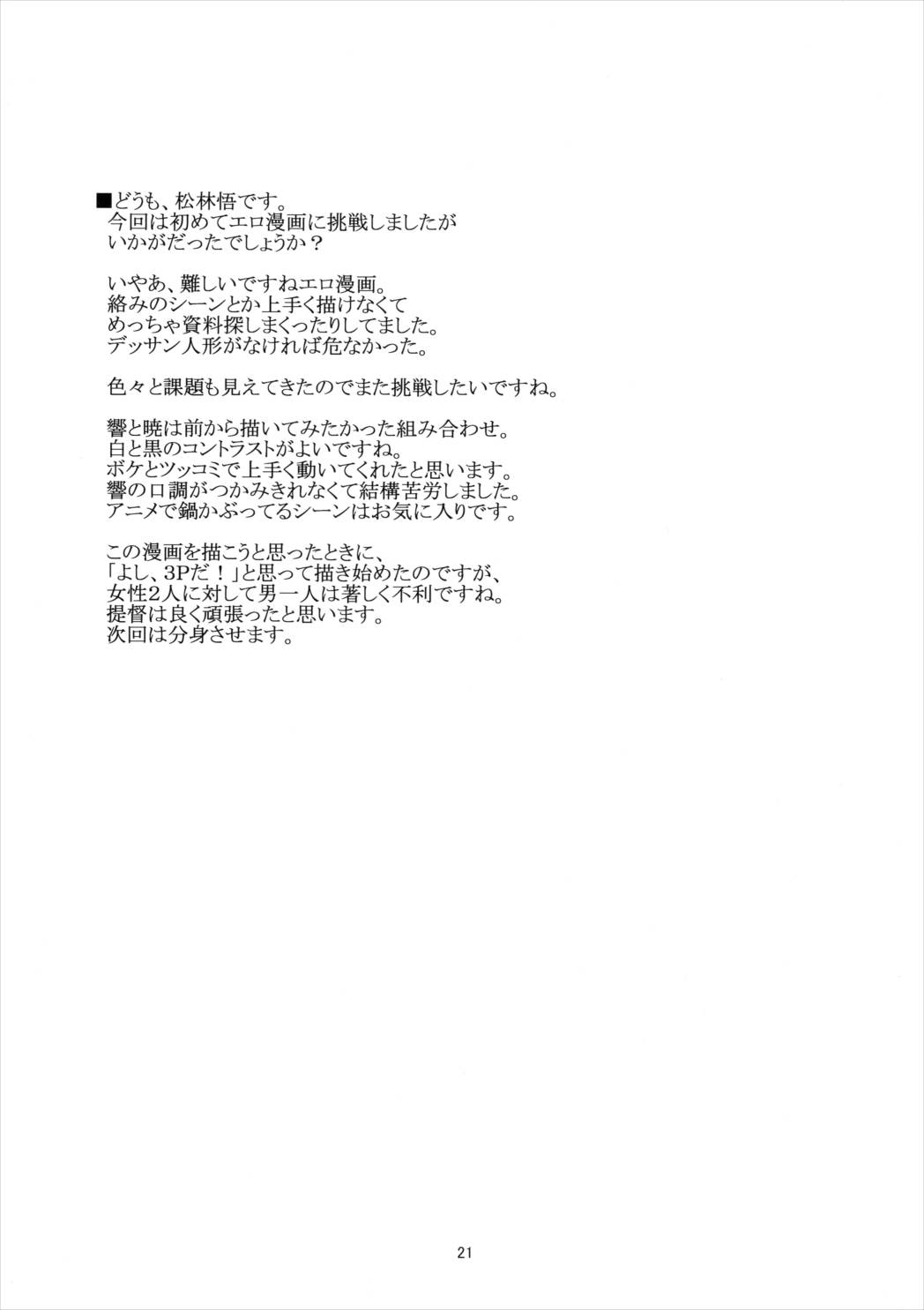 響暁にHなおしおき 20ページ
