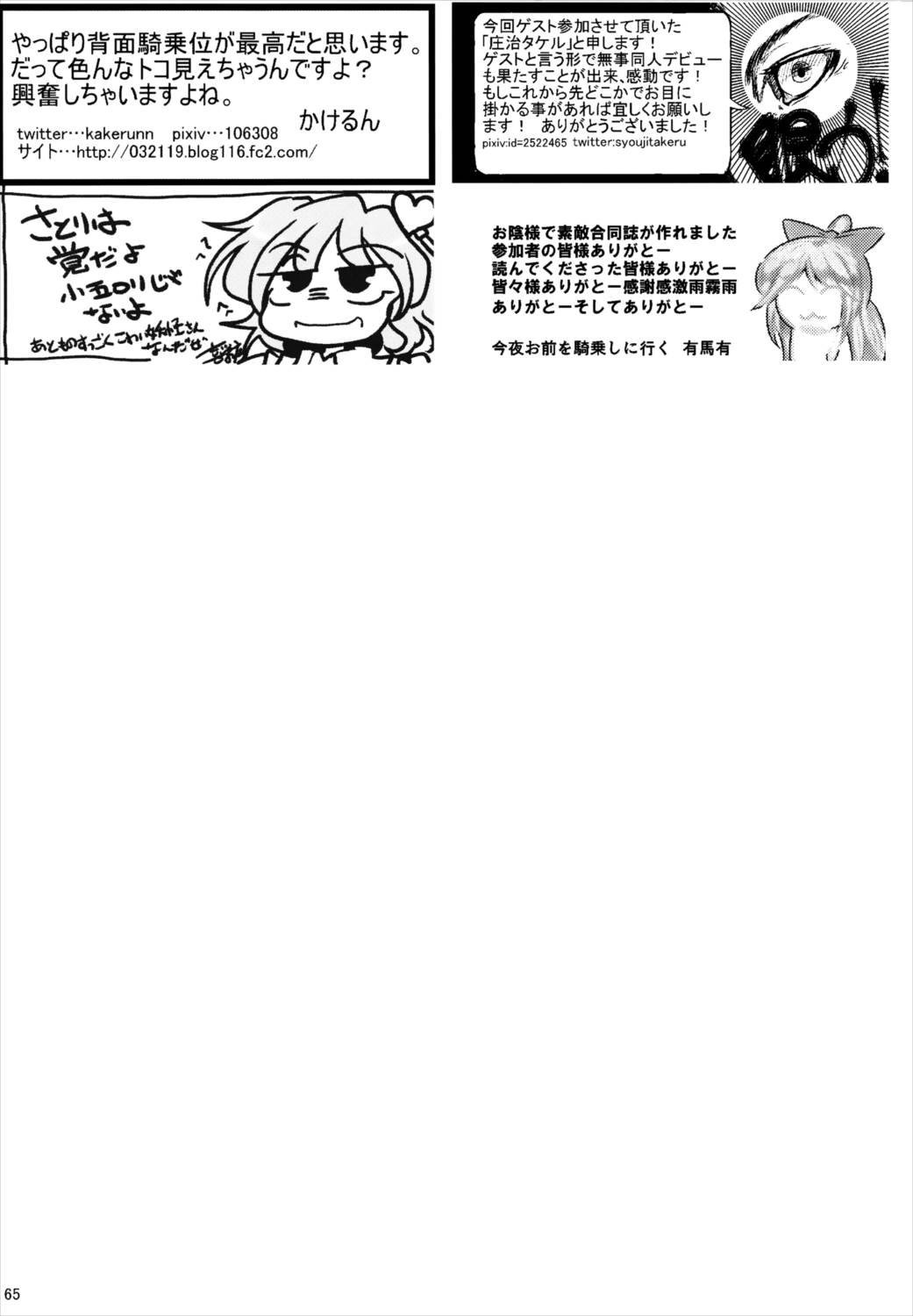 騎乗領土 – 東方騎乗位合同誌 64ページ