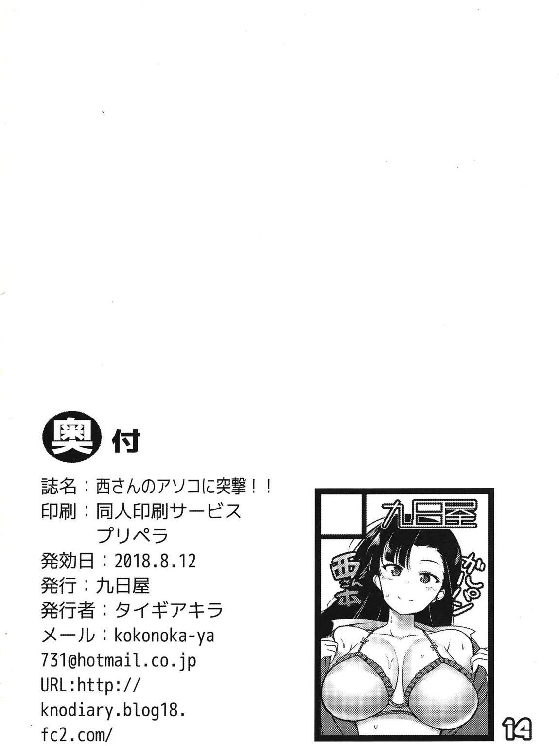 西さんのアソコに突撃!! 12ページ