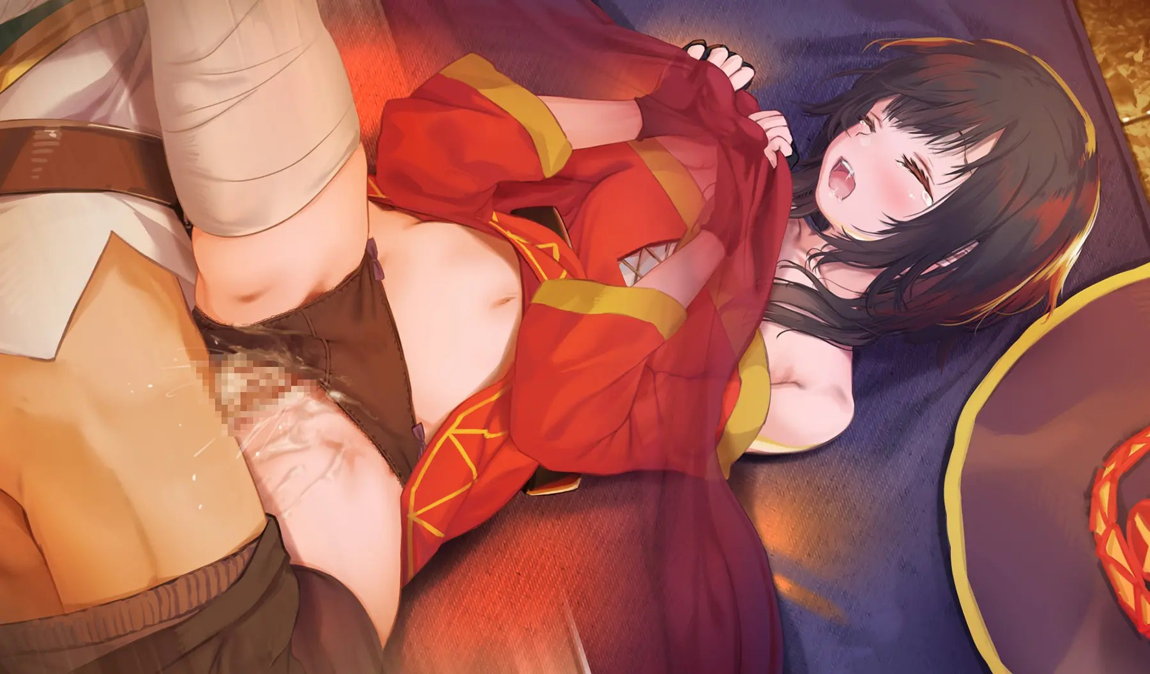 このいやらしい淫夢を魔女っ娘に！人が大勢いるのにコタツの中でめぐみんにこっそりえっちなことするヤツ 33ページ