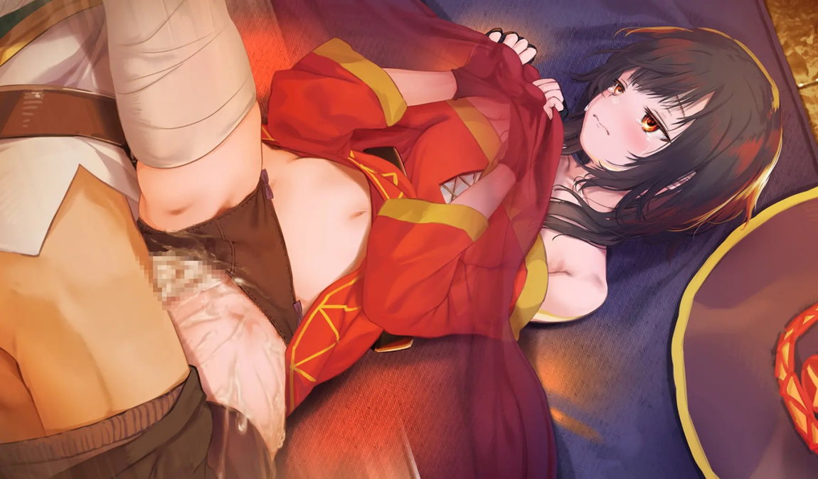 このいやらしい淫夢を魔女っ娘に！人が大勢いるのにコタツの中でめぐみんにこっそりえっちなことするヤツ 37ページ