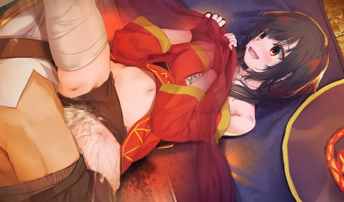 このいやらしい淫夢を魔女っ娘に！人が大勢いるのにコタツの中でめぐみんにこっそりえっちなことするヤツ 38ページ