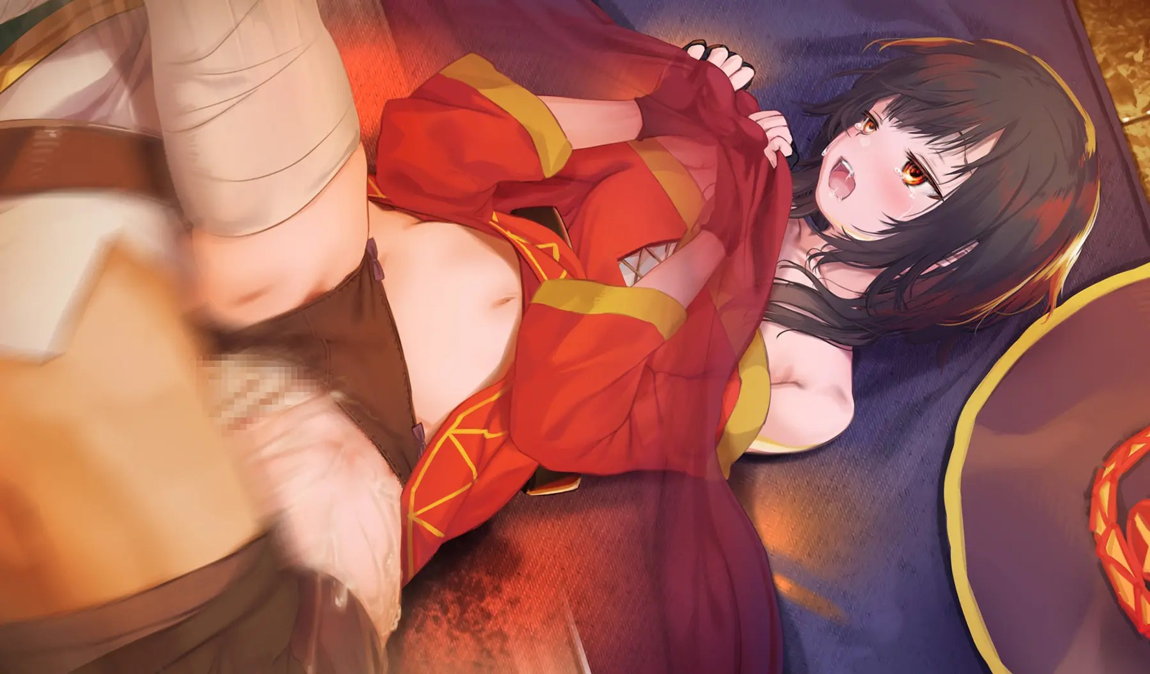 このいやらしい淫夢を魔女っ娘に！人が大勢いるのにコタツの中でめぐみんにこっそりえっちなことするヤツ 39ページ