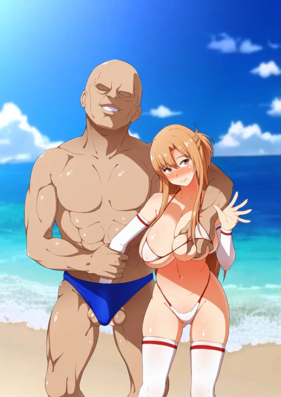 アスナが海でナンパされて… (NTR) カラー版 10ページ