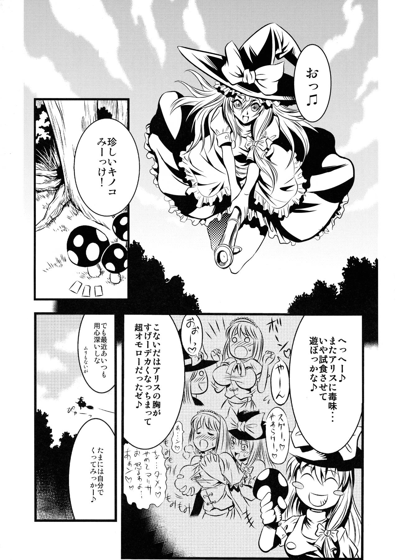 魔理沙のキノコをアリスがラブラブ本 4ページ