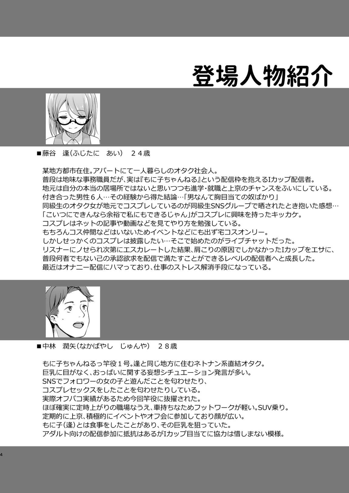 Iカップ裏垢素人配信者コスプレ生配信 ~業者(プロ)じゃヌけないんだよなぁ…~ 3ページ