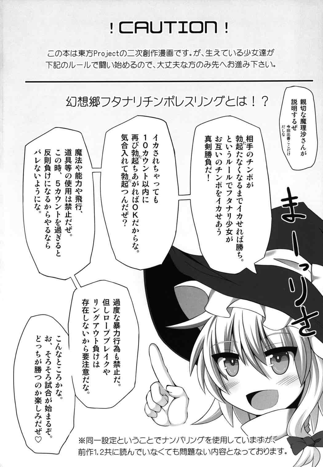 幻想郷フタナリチンポレスリング3 仮面人形遣いA VS デビルにとり 3ページ