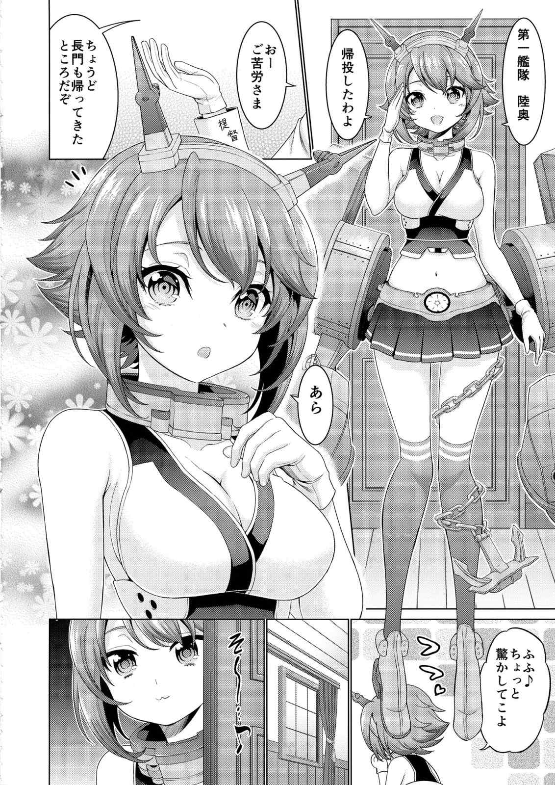 陸奥と長門のはじめてのチュー 3ページ