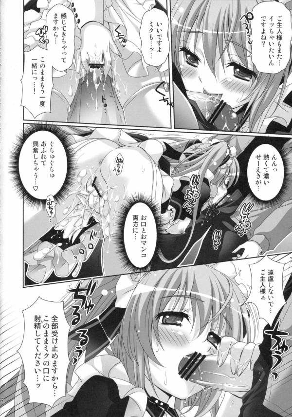 ミクさんがメイド服を着ていろいろキレイにしてくれるお話。 20ページ