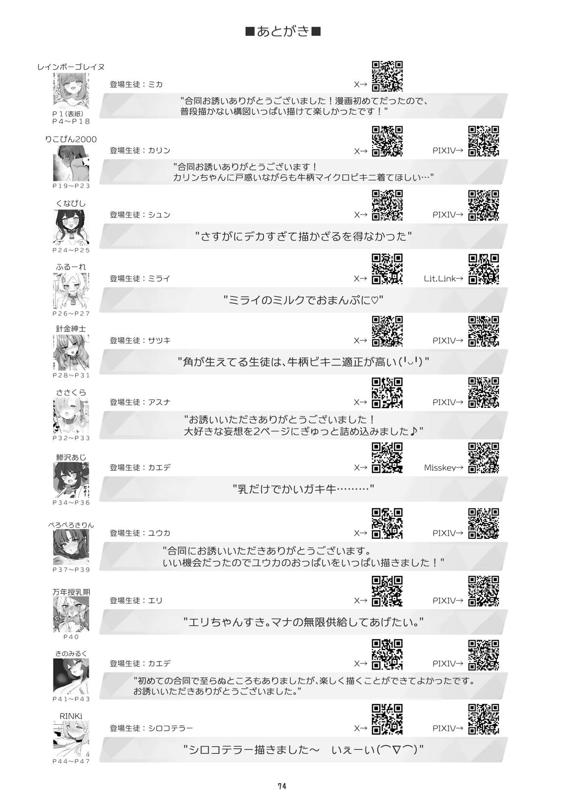 ブルアカ乳業合同 ~たわわ~ 73ページ