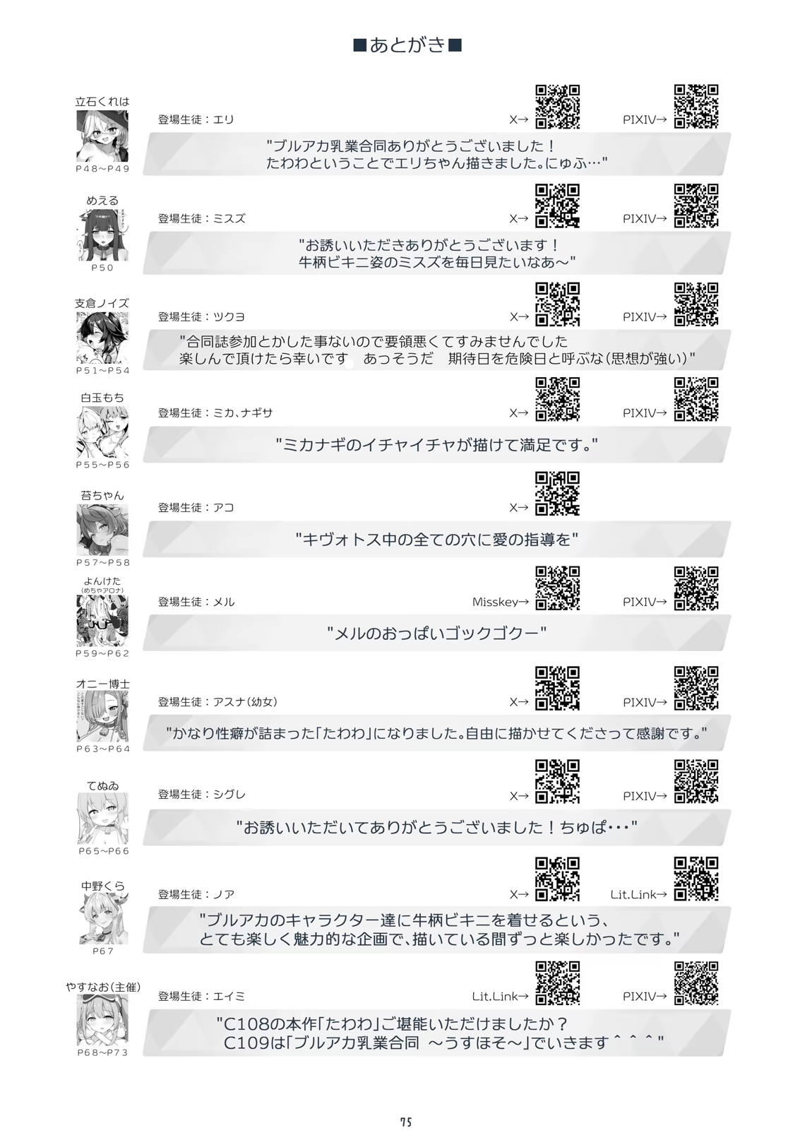 ブルアカ乳業合同 ~たわわ~ 74ページ