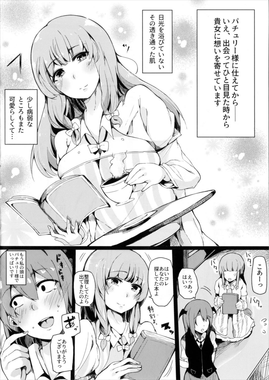 小悪魔がパチュリーに媚薬ザーメン注いで虜にしちゃう本 6ページ