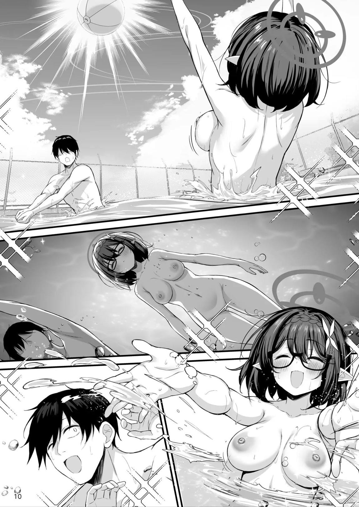 アヤネと全裸プールびらき 10ページ
