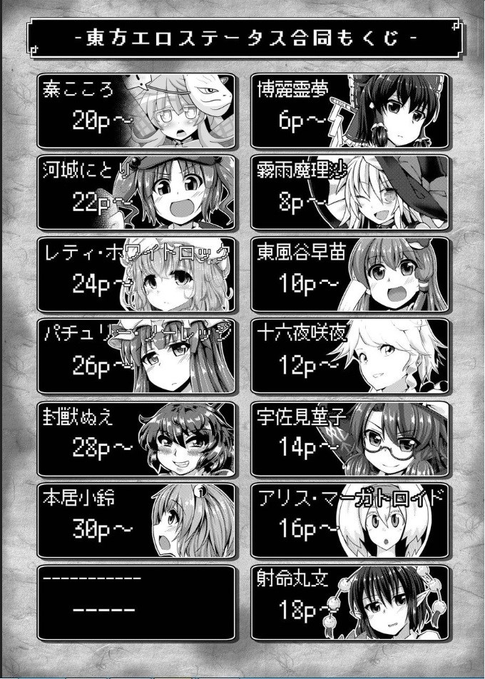 東方エロステータス合同 6ページ