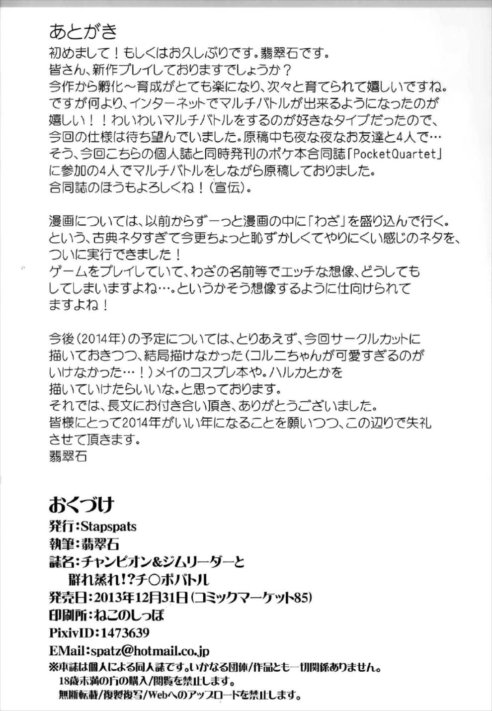 チャンピオン&ジムリーダーと群れ蒸れ!チ●ポバトル 26ページ