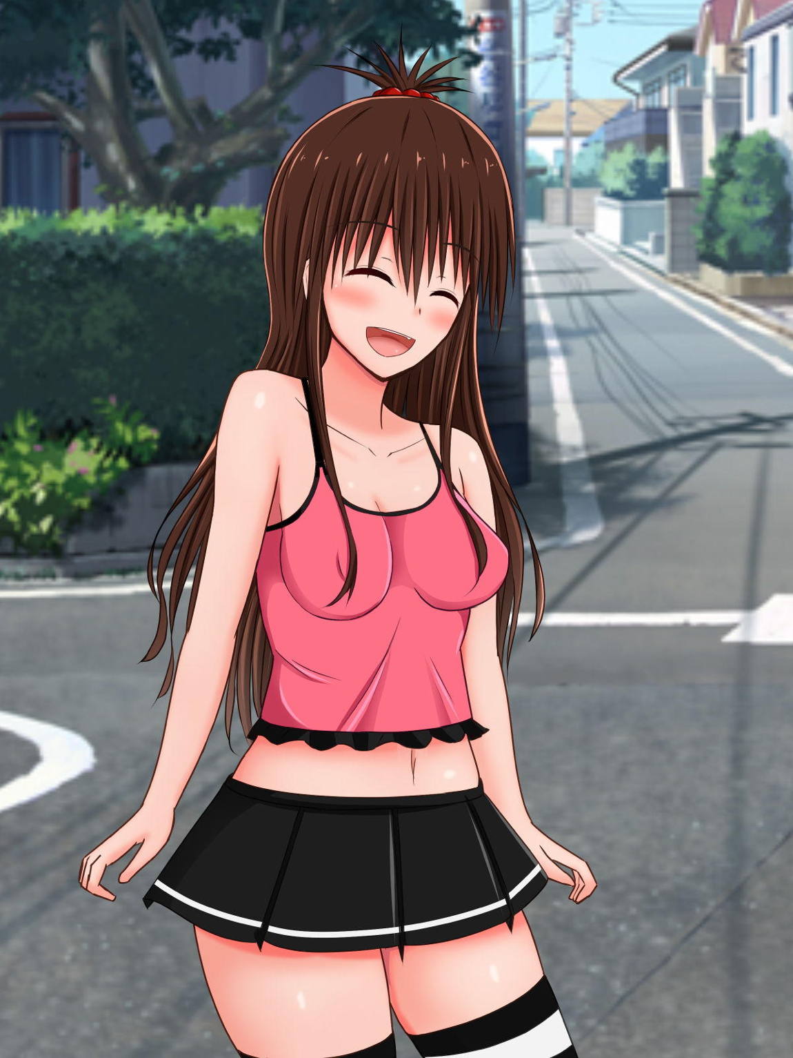 ニヤニヤクスクス美柑ちゃんと、チ〇ポの生えたふたなりヤミちゃん 66ページ