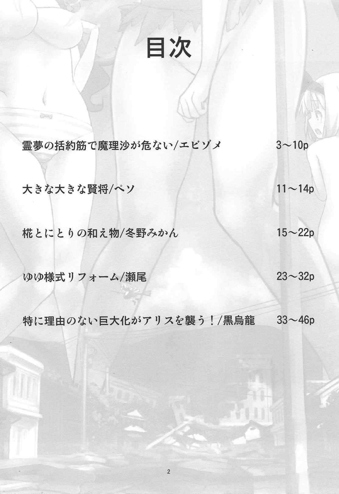 お前らが大きくなあれ! 東方巨人化合同誌 3ページ
